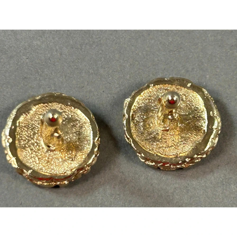 Vintage US Eagle Coin Cufflinks Replica1878 Motif Gold Tone Round Patriotic